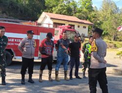 Koramil 05/Linge Siaga Karhutla Bersama Polsek dan Pemadam di Linge