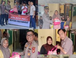 Polres PALI Menyapa Masyarakat di Desa Kota Baru, 50 Paket Sembako Disalurkan