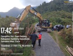 BPBD Humbahas Rehabilitasi Jalan Longsor di Desa Sampetua, Akses ke Dusun Sitonong Kembali Terbuka
