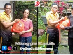 Kapolsek Sidemen Serahkan Sembako kepada Masyarakat Kurang Mampu, dalam Giat Minggu Kasih
