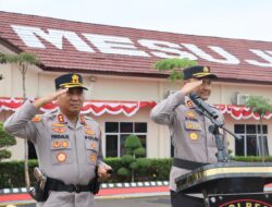 Jajaran Polres Mesuji Melaksana Kan Acara Pisah Sambut Kapolres Yang Baru Dengan Yang Lama