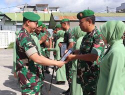Kodim 0106/Ateng Gelar Acara Tradisi Korp Raport Pindah Satuan
