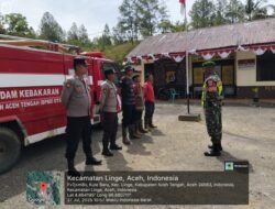 Babinsa Koramil 05 Linge Patroli dan Apel Siaga Karhutla Bersama Polsek dan Damkar di Linge