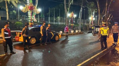 Personel Satsamapta Gelar Patroli, untuk Mengntisipasi Aksi Trek-Trekan di Jln Veteran Amlapura