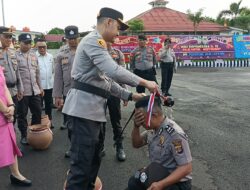 Polres Mesuji Gelar Upacara Laporan Kenaikan Pangkat Personel Polres Mesuji