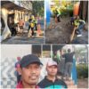 Ojol & Warga Kompak Bersihkan Pos Polisi yang Dibakar Massa, di Surabaya