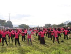 Semangat Kemerdekaan dan Persatuan, Polres Aceh Tengah Bersama Pemda dan Masyarakat Gelar Olahraga Bersama Sambut HUT RI ke-80