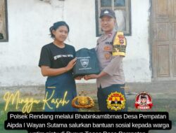 Melalui Bhabinkamtibmas Polsek Rendang Salurkan Bantuan Sosial Buku Alat Tulis, kepada Anak Yatim Piatu