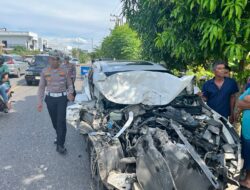 Kecelakaan Truk Fuso vs Honda CRV di Lhoksukon, Tidak Ada Korban Jiwa