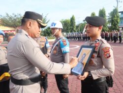 Kapolres Aceh Timur Pimpin Upacara PTDH In Absentia Satu Personel