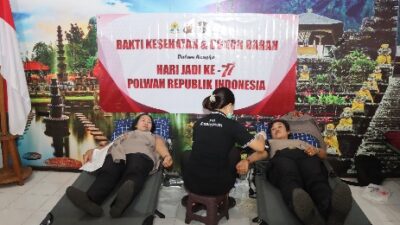 Peringati HUT Polwan ke-77, Polres Karangasem Gelar Donor Darah 