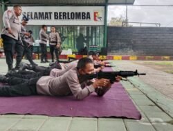 Sat Polairud Karangasem Asah Ketangkasan Menembak, di Lapangan Tohpati Denpasar
