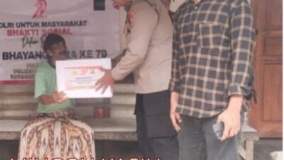Bentuk Perhatian Polsek Selat kepada Warga Kurang Mampu, Gelar Minggu Kasih di Banjar Dinas Sebudi Desa Sebudi, Kec. Selat