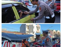 Ditlantas Polda Sulsel Bagikan 680 Bendera Merah Putih Sambut HUT ke-89 RI