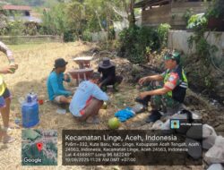 Babinsa Koramil 05/Linge Jalin Komunikasi Sosial dengan Pekerja Musiman di Desa Kute Baru