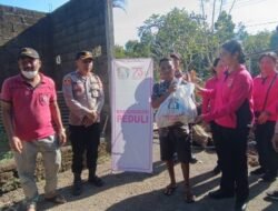 Polres Karangasem Melalui Polsek Rendang, Salurkan Sembako Korban Dampak Bencana Longsor Akibat Hujan