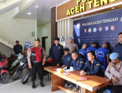 Satreskrim Polres Aceh Tengah Bekuk 3 Pelaku Curanmor, 7 Motor Hasil Curian Disita