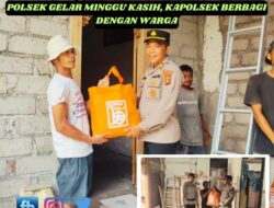 Polsek Kawasan Pelabuhan Padangbai, Gelar Minggu Kasih, Kapolsek Serahkan Paket Sembako kepada Warga