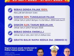 Pemprov Sulsel Gelar Program Bebas dan Diskon Pajak Kendaraan Selama Satu Bulan