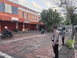 Ciptakan Keselamatan dan Kenyamanan Berlalulintas Sat Binmas Rutin Melaksanakan Strong Point Pagi