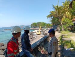 Pastikan Proses Pembangunan Berjalan Lancar, Sat Polairud Polres Karangasem, Pantau Perkembangan Proyek Reklamasi Pantai Candidasa