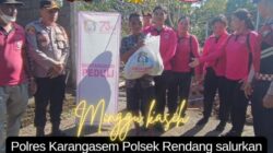 Polsek Rendang Serahkan Bantuan Sosial, Kepada Warga Terdampak Musibah Bencana Alam