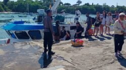 Pengamanan Ketat Dermaga Rakyat Padangbai  Polairud Karangasem Memonitoring Arus Penumpang Fast Boat