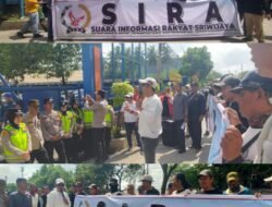 Puluhan Masa SIRA Melakukan unjuk rasa di depan kantor KSOP Kelas 1 Palembang selasa(14/10/2025).