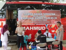 Sambut Hari Jadi Humas Polri ke-74, Polres Aceh Timur Sumbangkan 21 Kantong Darah ke PMI