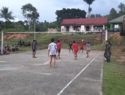 Satgas TMMD ke-126 Gelar Olahraga Voli Bersama Warga di Silih Nara