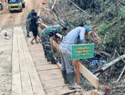 Satgas TMMD Ke-126 Percepat Pembangunan Jembatan di Kecamatan Linge