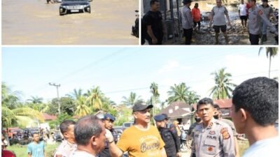 Pastikan Penanganan Banjir Berjalan Cepat dan Terkoordinasi, Kapolda Aceh Terjang Genangan Air dan Lumpur 