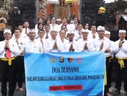Sambut Hut Reserse Polri ke-78, Umat Hindu Polda Bali, Menggelar Do’a Bersama