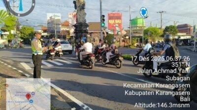 Pastikan Ketertiban dan Kelancaran Arus Lalintas, Personil Lantas Lakukan Gatur Lalin Pagi di Ktl 1 Subagan