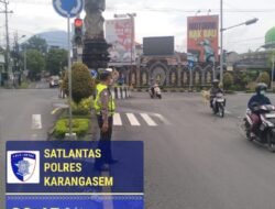 Jaga Ketertiban dan Kelancaran Arus Lalulintas, Personil Lantas Laksanakan Gatur Pagi di Ktl 1 Subagan