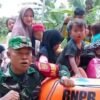 Kodim 0402/OKI Korem 044/Gapo Gerak Cepat Evakuasi Warga dan Salurkan Bantuan Banjir di Wilayah Mesuji dan Lempuing