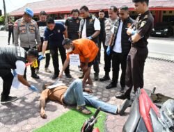 Polres Aceh Timur Gelar Rekontruksi Pembunuhan di Peureulak Barat