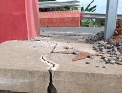 Baru Beberapa Bulan Diresmikan Gubernur Herman Deru Jembatan Layang Gandus Mengalami keretakan