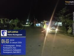 Cegah Alsi Balap Liar,  Sat Lantas Polres Karangasem Gelar Patroli pada Malam Hari