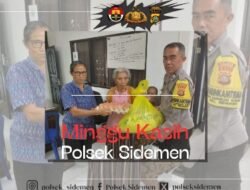 Melalui Giat Minggu Kasih, Polsek Sidemen Bagikan Sembako, Kepada Warga Kurang Mampu