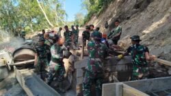 Pembangunan Jembatan Gantung Burni Bius Capai 39 Persen, Babinsa Lakukan Monitoring