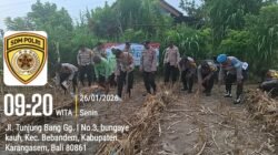 Dukung Ketahanan Pangan Nasional, Polres Karangasem dan Polsek Bebandem Tanam Jagung di Desa Bungaya