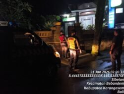 Pastikan Keamanan Obyek Vital, Polsek Bebandem Intensifkan Blue Light Patrol 