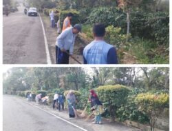 Gotong Royong Sambut Ramadan, Aparatur Desa dan Warga Fajar Harapan Bersihkan Masjid hingga Areal Desa