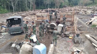 Progres Pembangunan Jembatan Gantung Desa Burlah Capai 42,5 Persen