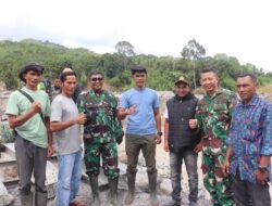 Dandim 0106/Aceh Tengah Dampingi Danrem 011/Lilawangsa Tinjau Jembatan Sementara di Kampung Bergang