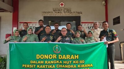 Setetes Darah Untuk Sesama : “Kado Ulang Tahun Ke-80 Persit KCK Itdam II/Sriwijaya Bagi Kemanusiaan”
