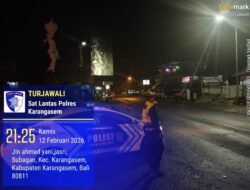 Rutinitas Satuan Lalulintas Polres Karangasem Lakukan Gaturlalin di Malam hari
