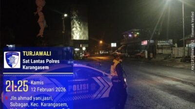 Rutinitas Satuan Lalulintas Polres Karangasem Lakukan Gaturlalin di Malam hari