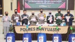 GELAR PEMUSNAHAN BARANG BUKTI SABU 21,9 KG , POLRES BANYUASIN SELAMATKAN 110.000 JIWA